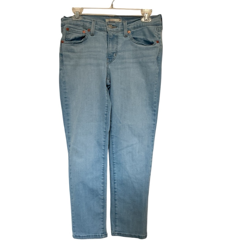 Levi’s Womens Size 27 Boyfriend Mid Rise Denim Jeans Actual Waist Size 29” - Picture 2 of 11